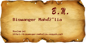Biswanger Mahália névjegykártya